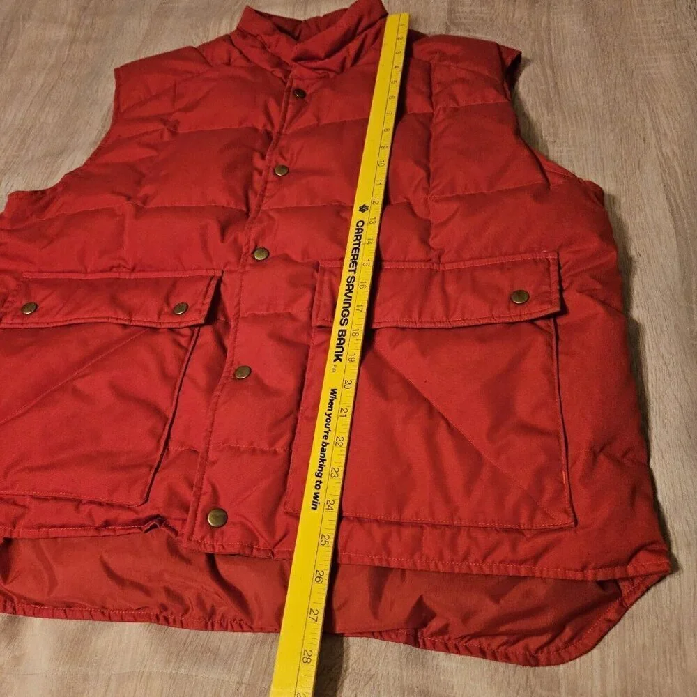 Vtg Black Sheep Inc. Down Puffer Snap & Zipper Vest Mens Size XL 46 Red